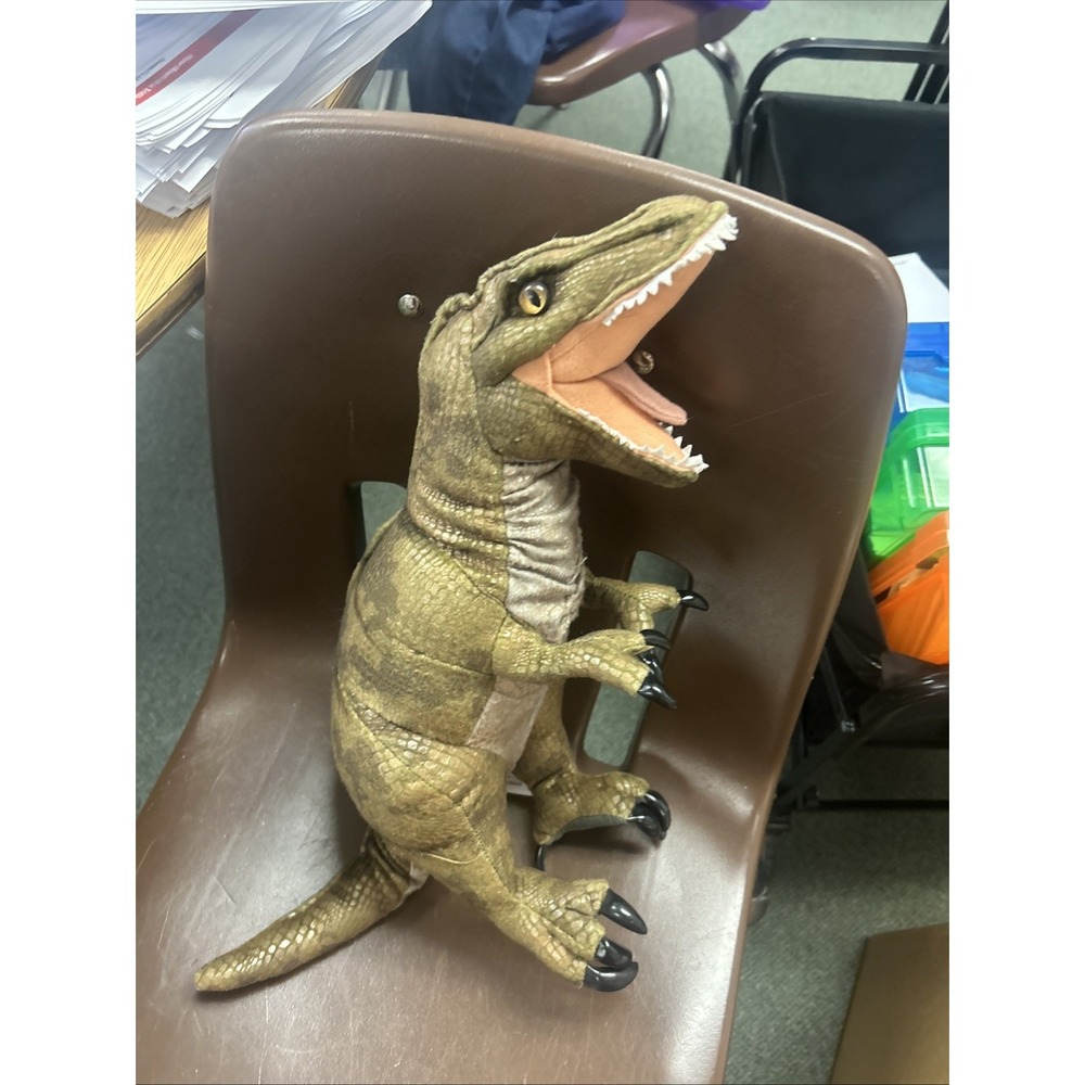 FAO Schwarz Green Dinosaur T-Rex 20" Plush Stuffed Toy-Realistic Looking
